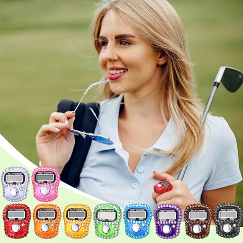 Image of Simgoing Electronic Finger Clicker Counter, Rhinestones Tally Tasbeeh Counter Gifts for Prayer Islamic Golf Counting Goods Lap Knitting Bling Accessories
