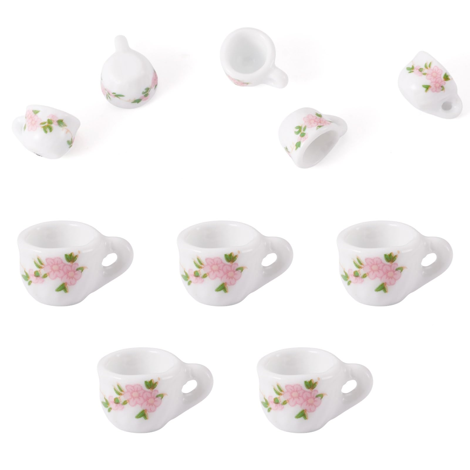 Spritewelry 5 Pcs Dollhouse Mini Coffee Cups Miniature Porcelain Cup Dollhouse Micro Landscape Decoration For Desktop Home Display Accessories Craft Ornaments — image 1