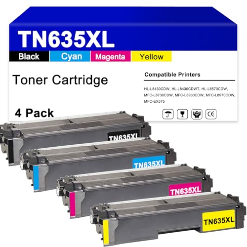 Cartouche TN635XL Brother toner HL-L8430CDW MFC-L8930CDW pack de 4