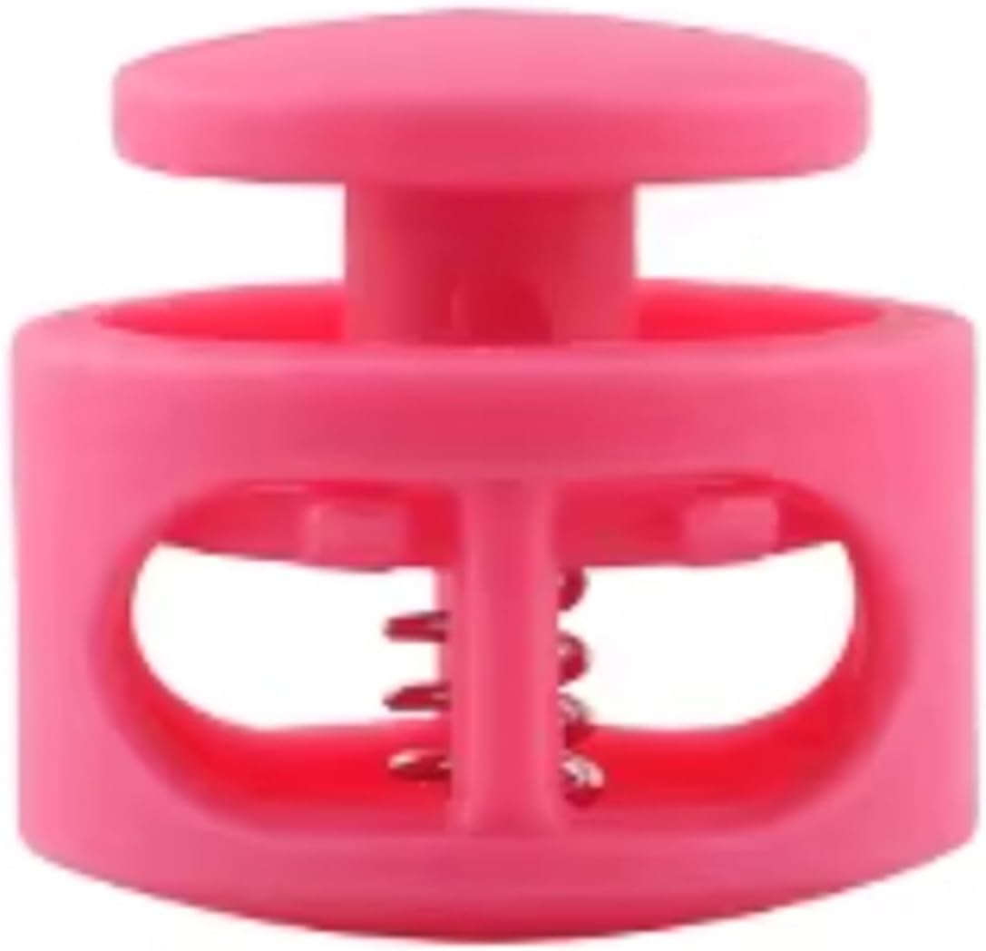 80Pcs Plastic Cord Locks Toggles 2-Hole Spring Stoppers for 3-4mm Bungee Shock Cord Elastic String