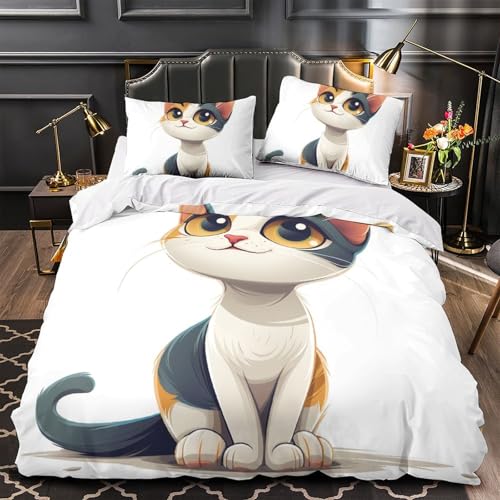 Parure de couette chat persan 3D ensemble de literie microfibre 220x240