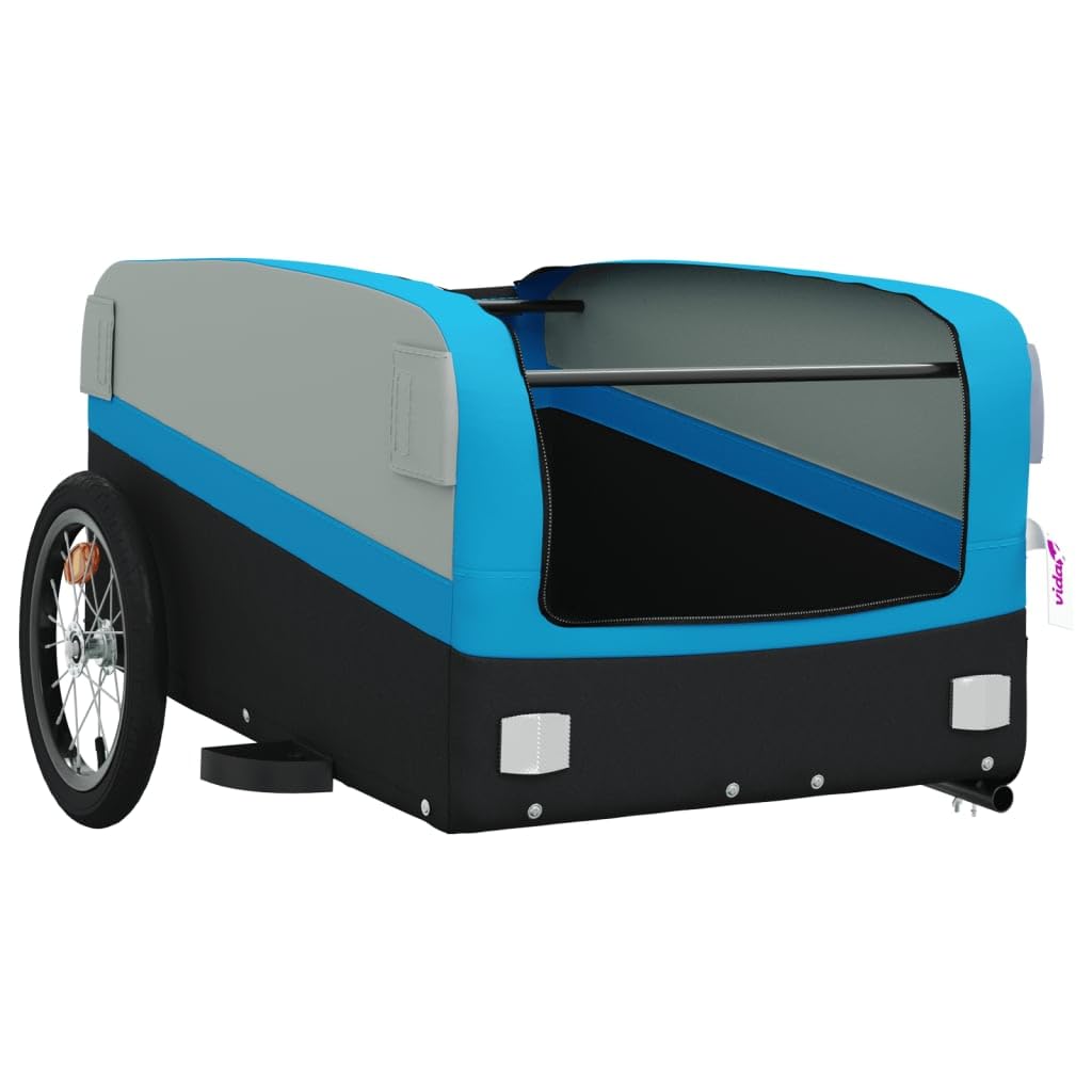 Solivagant Remorque de vélo Noir et Bleu 45 kg Fer,(7.8 KG)