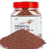 Tunai Tropical Fish Food for Aquarium with 26% Protein |1.2 mm Pellets, 250g|Perfect for Adult Small & Medium Fish