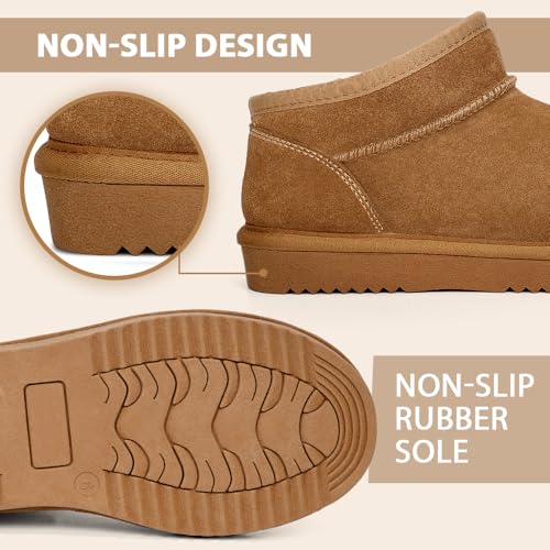 Asaint Platform Mini Boots, Platform Snow Fur Winter Boots for Women, Genuine Suede Leather Project Cloud Womens Snow Boots4