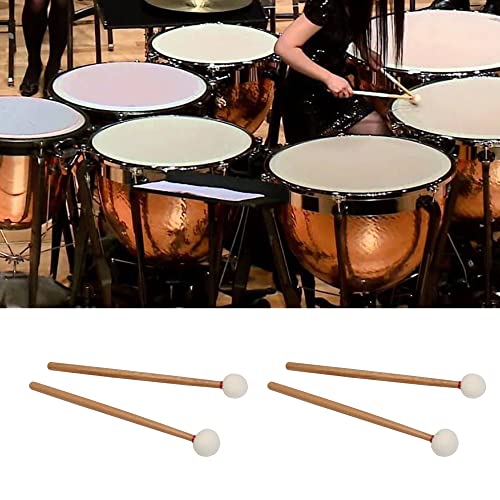 Bstiny Percusión Baquetas con Cabeza de Fieltro Suave, Diámetro 35MM, Color Madera, Set de 2 miniatura 2