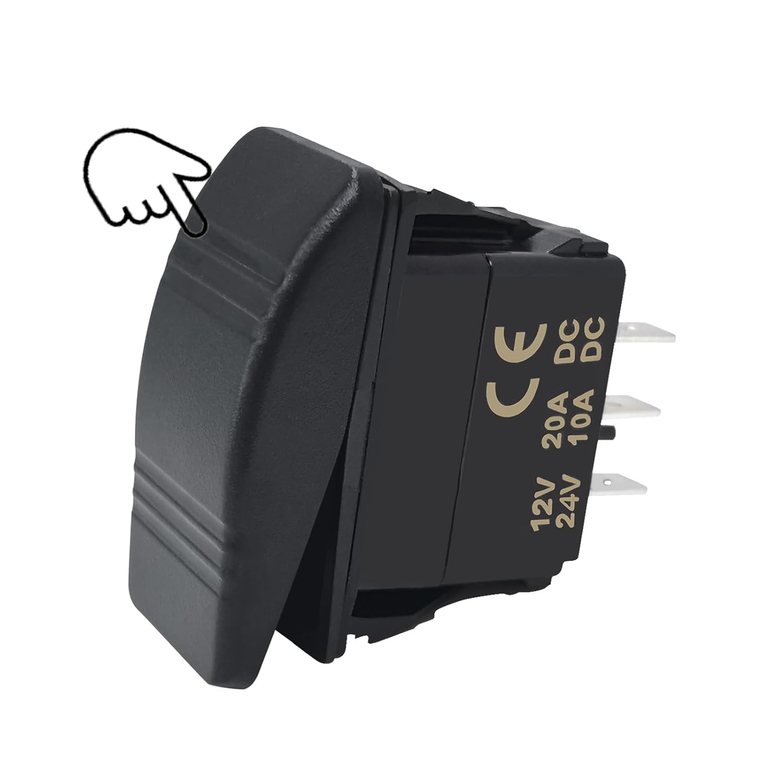 2 pins Momentary On Off SPST Rocker Switch 12V 24V Waterproof for Automotive Boat Marine UTV