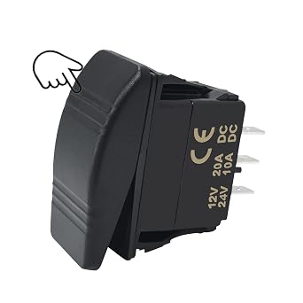 No Light 12V DPDT Rocker Switch Momentary ON-Off-ON 3 Position Waterproof for Switch Panel Car RV Trucks Marine Boats