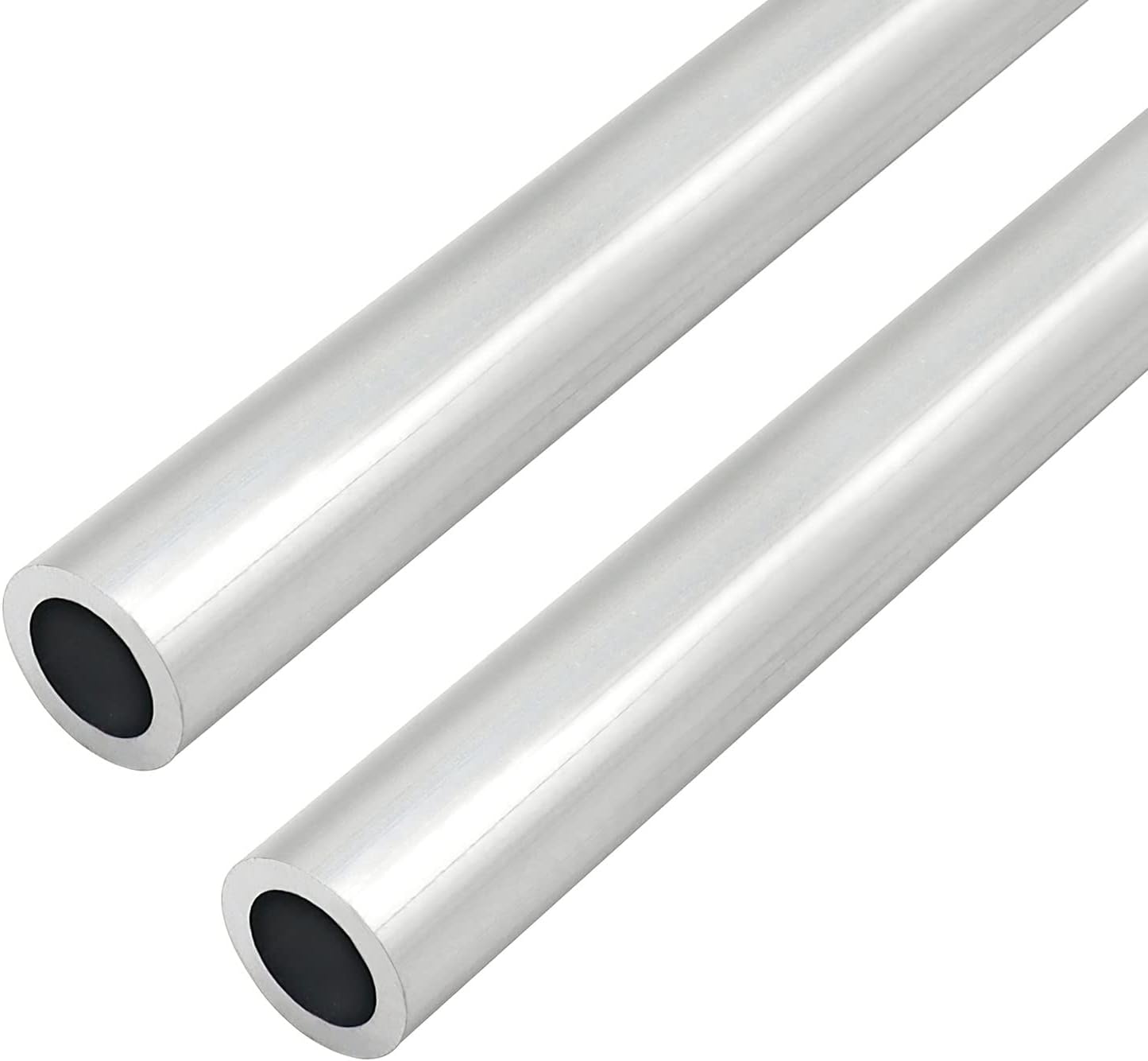 FOCMKEAS 2 PCS 6063 T5 Aluminum Round Tube, 300mm/1FT Length, 12mm/0.47" OD, 8mm/0.31" ID, Seamless Aluminum Straight Pipe Tubing