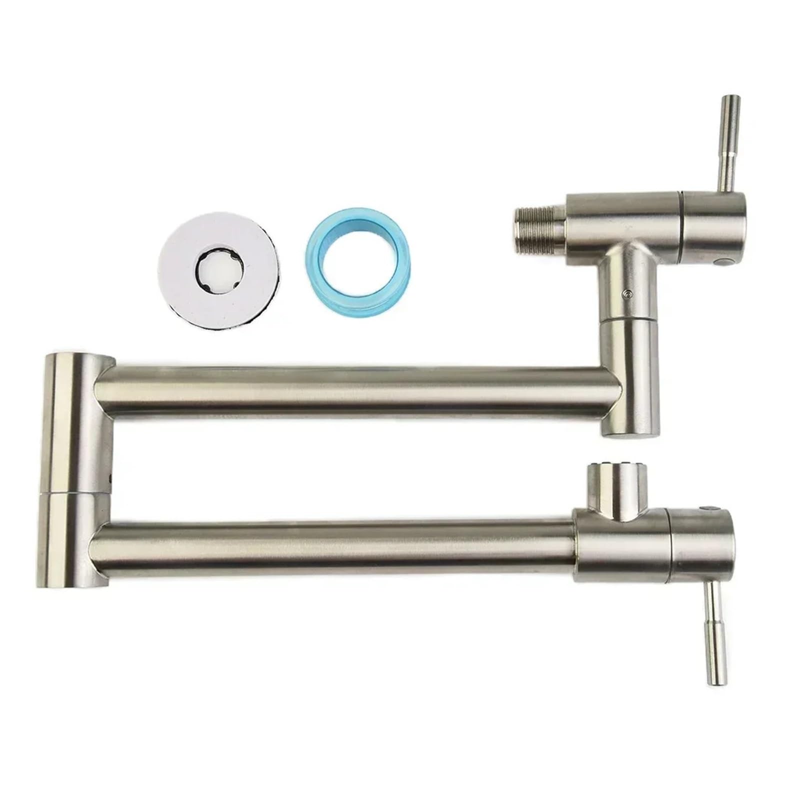 Grifo de Cocina montado en la Pared de latón con un Solo Orificio, Soporte Doble montado en la Pared, Grifo Plegable for llenado de ollas, Giratorio y Plegable