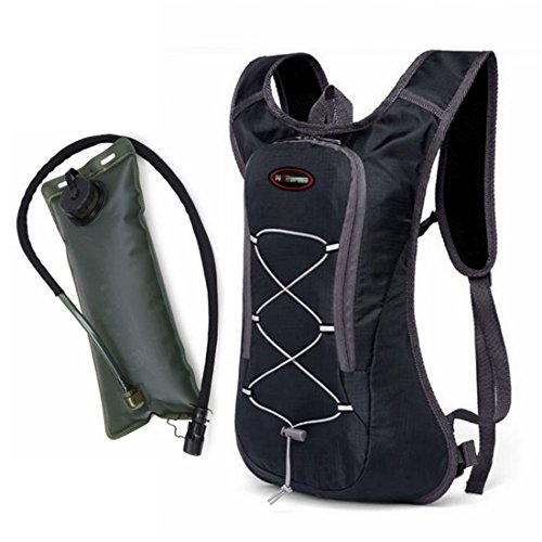 HaoYK mochila impermeable ligera de hidratación bolsa de agua deportiva  2L  con reflectante