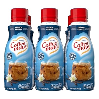 Coffee Mate French Vanilla Flavored Coffee Creamer, Shelf Stable, Non-Dairy, Gluten-Free, 6-Pack, 192 Total Servings, 16 Fl Oz Per Bottle