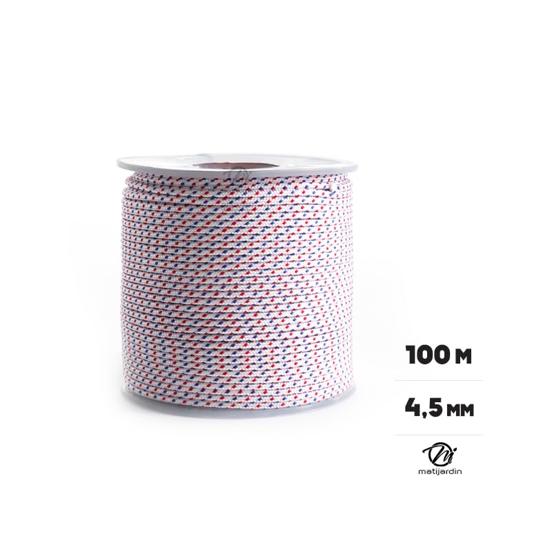 Matijardin - Corde de lanceur nylon. Ø 4,5 mm x 100 m. Cordon 16 fuseaux