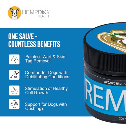 REMEDY – Hemp Salve Dog Wart Remover – Painless Dog Skin Tag Remover Balm – Dog Health Supplies for Comfort & Healthy Cell Growth for Dogs with Difficult Conditions REMEDY – Hemp Salve Dog Wart Remover – Painless Dog Skin Tag Remover Balm – Dog Health Supplies for Comfort & Healthy Cell Growth for Dogs with Difficult Conditions