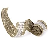 2m Burlap White Lace Craft Ribbon for Craft Wedding Home Decor (5cm)