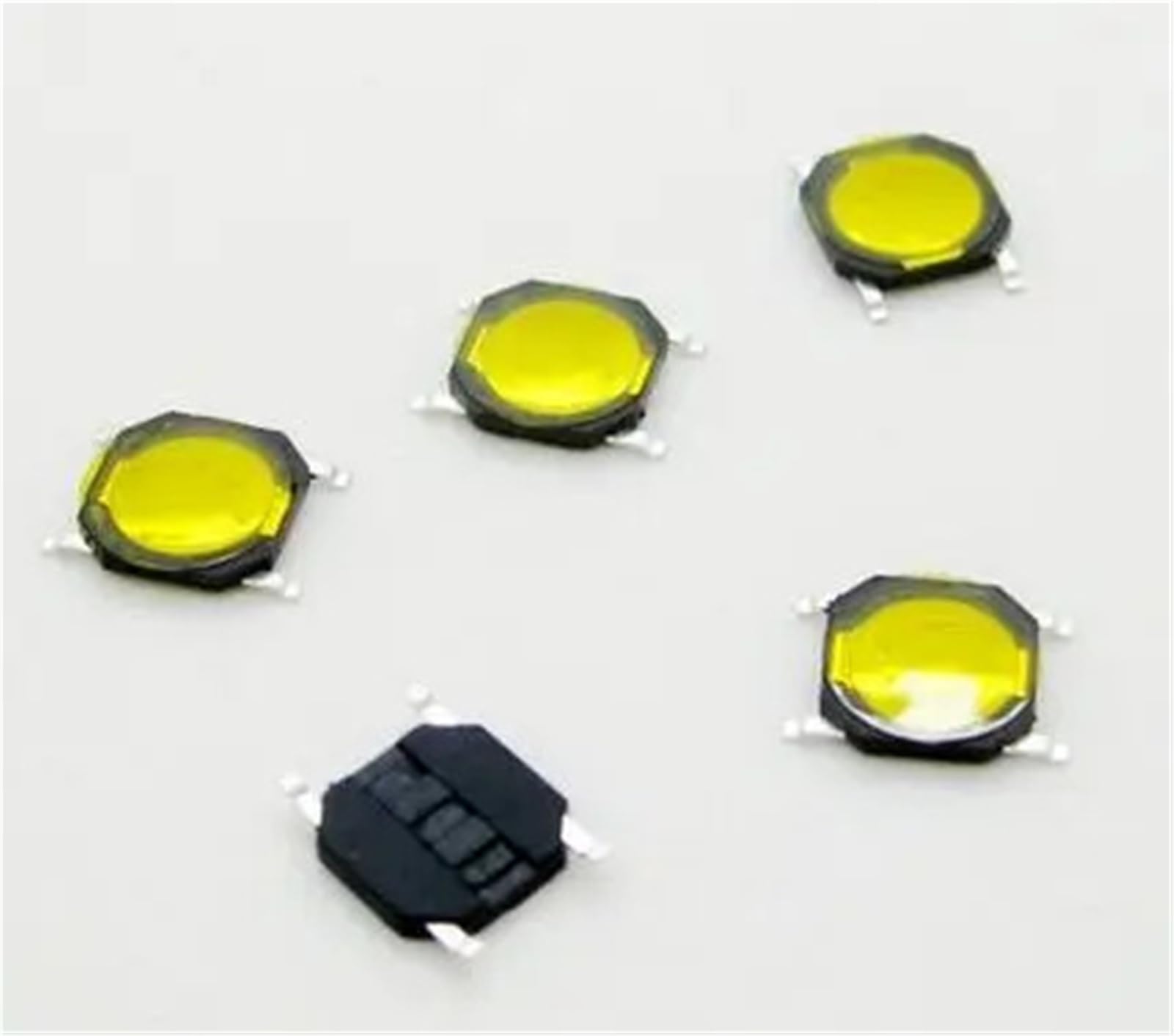 Botón de interruptor táctil de 4x4x0.8 mm con lámina amarilla para electrónica, pack de 5 unidades 2