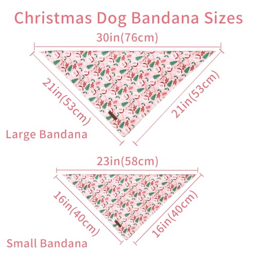 Image of Christmas Dog Bandana-Christmas Red & Green Plaid Triangle Scarf for Small Medium Large Dogs, Soft Cotton Pet Bib for Winter & New Year, Adjustable Dog Kerchief