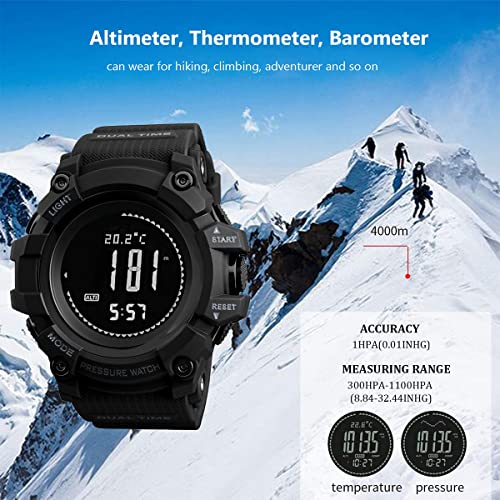 Aoslsi AOS-1358-BLACK-F Watch Compass, Altimeter Barometer Thermometer Temperature thumb #1