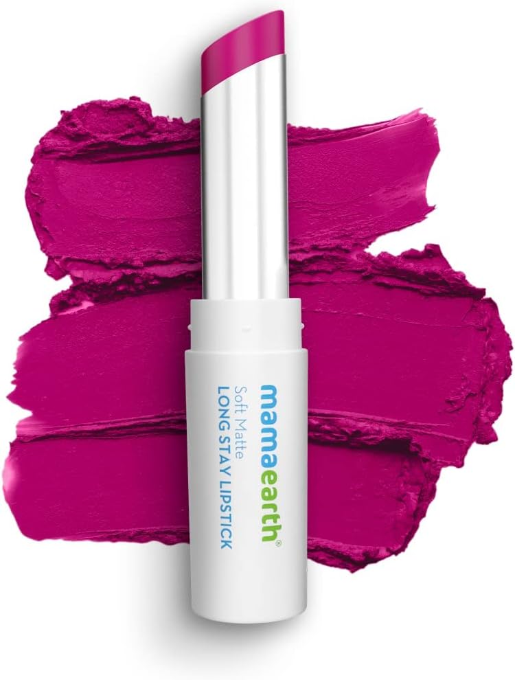 Mamaearth Soft Matte Long Stay Lipsticks with Jojoba Oil & Vitamin E for 12 Hour Long Stay - 02 Mulberry Pink - 3.5 g