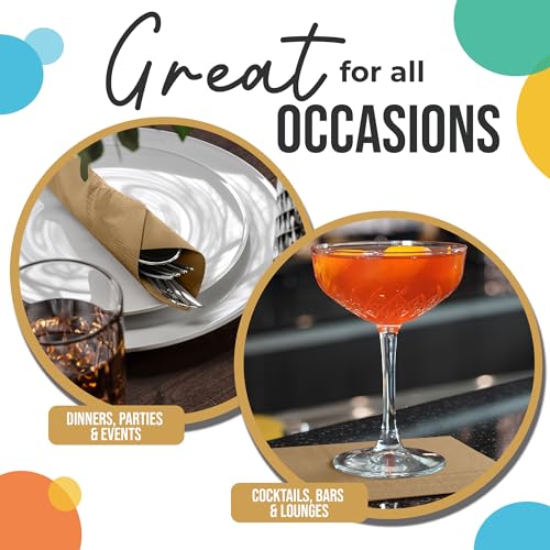 Serviettes en papier dorées 2 plis jetables absorbantes pour cocktail et mariage