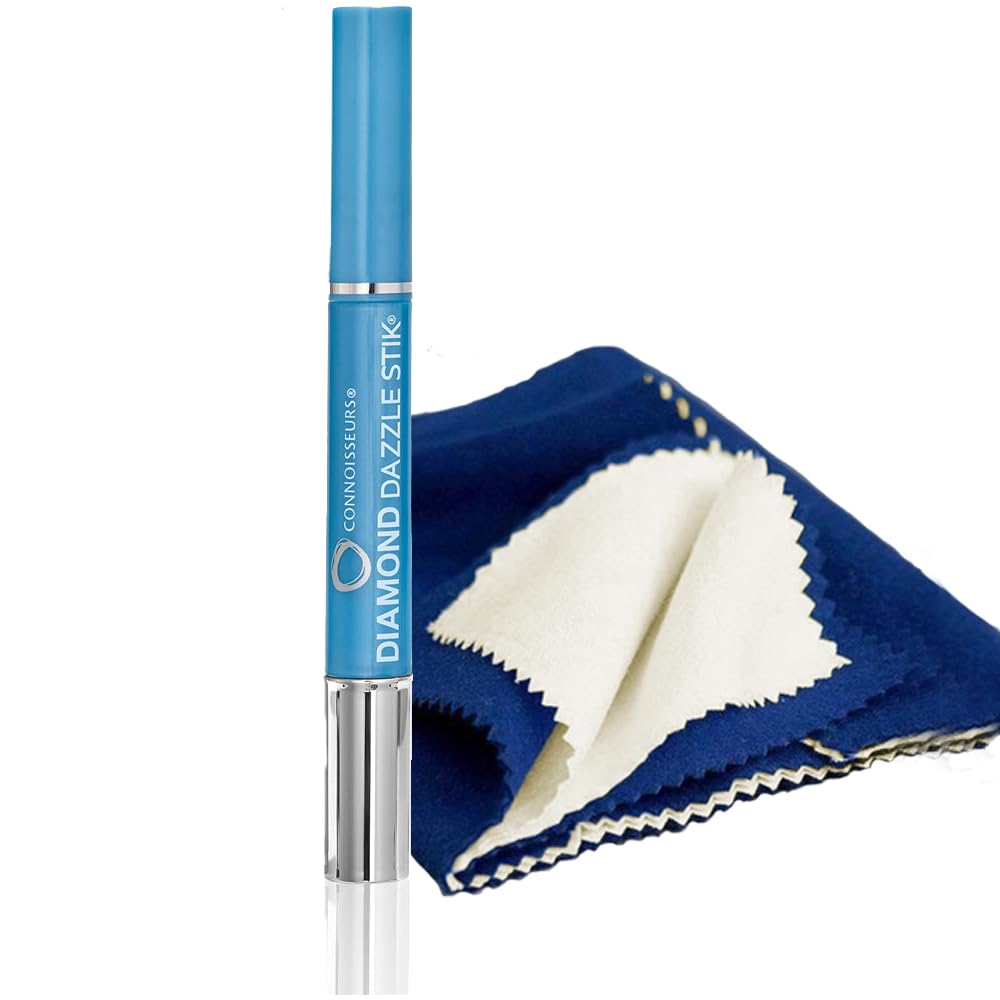 Rosenthal Collection – Diamond Dazzle Stik Jewelry Cleaner Pen - Instantly Restores Sparkle to Diamonds, Rings, and Fine Jewelry – Travel-Friendly and Easy-to-Use Brush (One Stik with One Cloth)