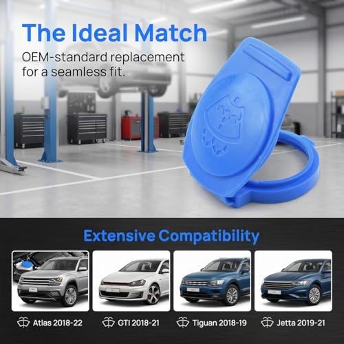 6 Pack Washer Fluid Reservoir Caps, Replacement for 3Q0955455 - Image 2
