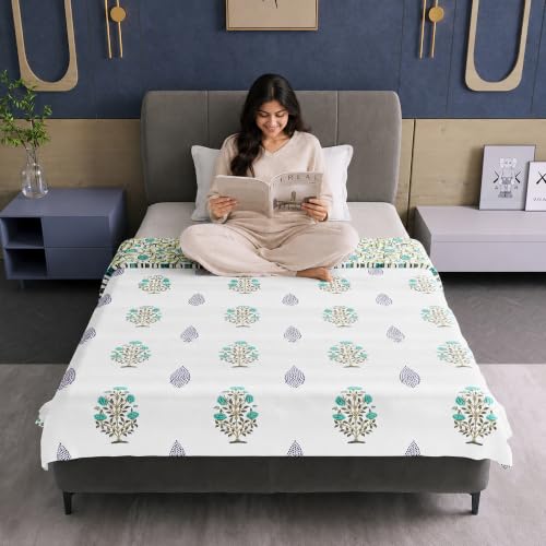 Image of Divine Casa Single Bed Microfiber Reversible Dohar 120 GSM | Lightweight Summer AC Dohar | Soft Reversible Bedding for Daily Use | Machine Washable | 210 x 140 cm