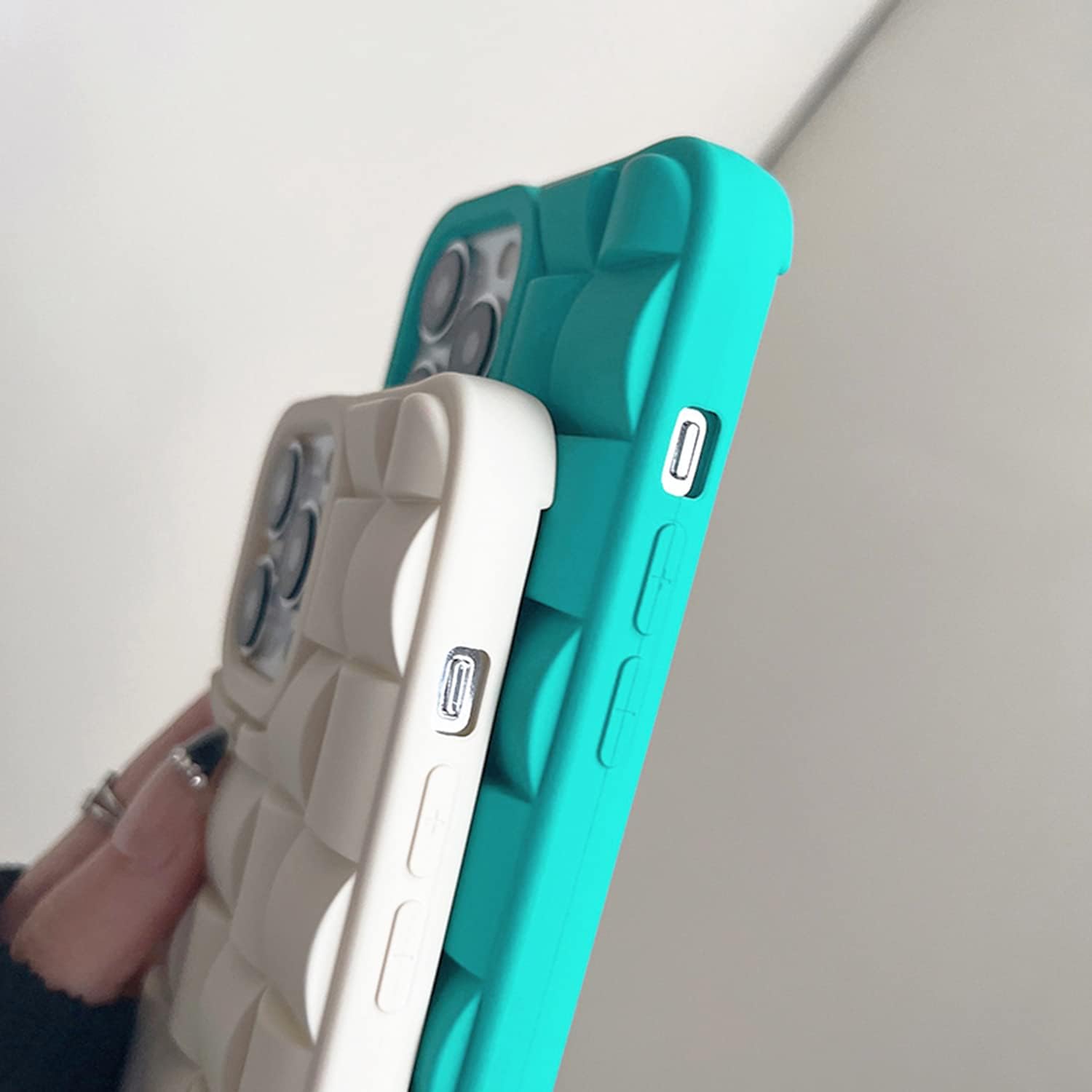 Ginkgonut Compatible with iPhone 13 Pro Case for Women/Girls, Cute 3D Laid Desgin Soft Silicone Shockproof Raised Bumper Corners Case for iPhone 13 Pro(White) - Image 7