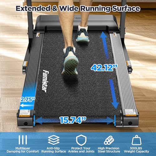 Image of 3HP 300lb Capacity Treadmill with 64+3+4 Program, 3 Adjustable Incline, Folding Treadmill for Home Running & Jogging, 10MPH Speed, HiFi Bluetooth Speakers