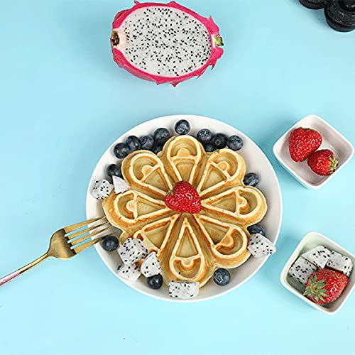 Waffeleisen Teller, antihaftbeschichtete Waffelmacher Wassertropfen Herz Blume Form Waffel Backen Werkzeug Küche… – Bild 7
