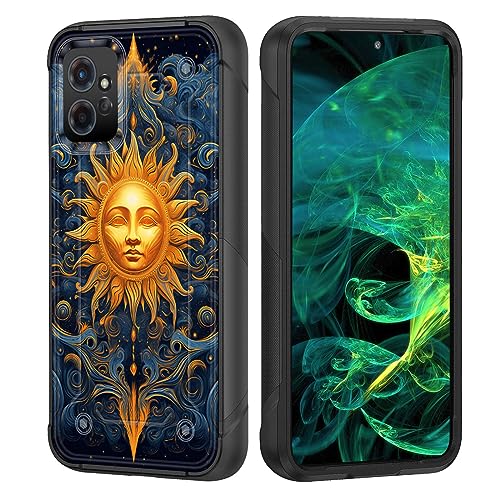 Coque Moto G Power 5G 2023 antichoc double couche silicone polycarbonate motif soleil vintage