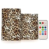 Photo Gallery cgiub candele senza fiamma con stampa leopardata, 2 pezzi, candele a led a batteria, con telecomando e timer, per feste, matrimoni, decorazioni per la casa Photo Gallery cgiub candele senza fiamma con stampa leopardata, 2 pezzi, candele a led a batteria, con telecomando e timer, per feste, matrimoni, decorazioni per la casa