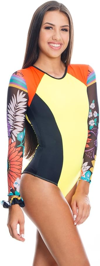 Amazon.com: MANIA DE TI Traje de baño de una pieza para mujer, de malla, de  manga larga, con pelo elástico, S : Ropa, Zapatos y Joyería