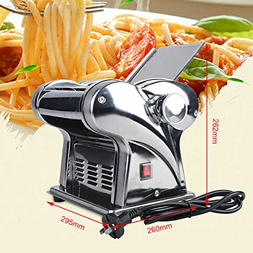 Hteedy Noodle Machine 110V 135W Electric Automatic Pasta Dough Home Use Dumpling Skin Dough Multifunctional Stainless Steel Commercial Pasta Press Maker（295 * 260Mm） #TOP1