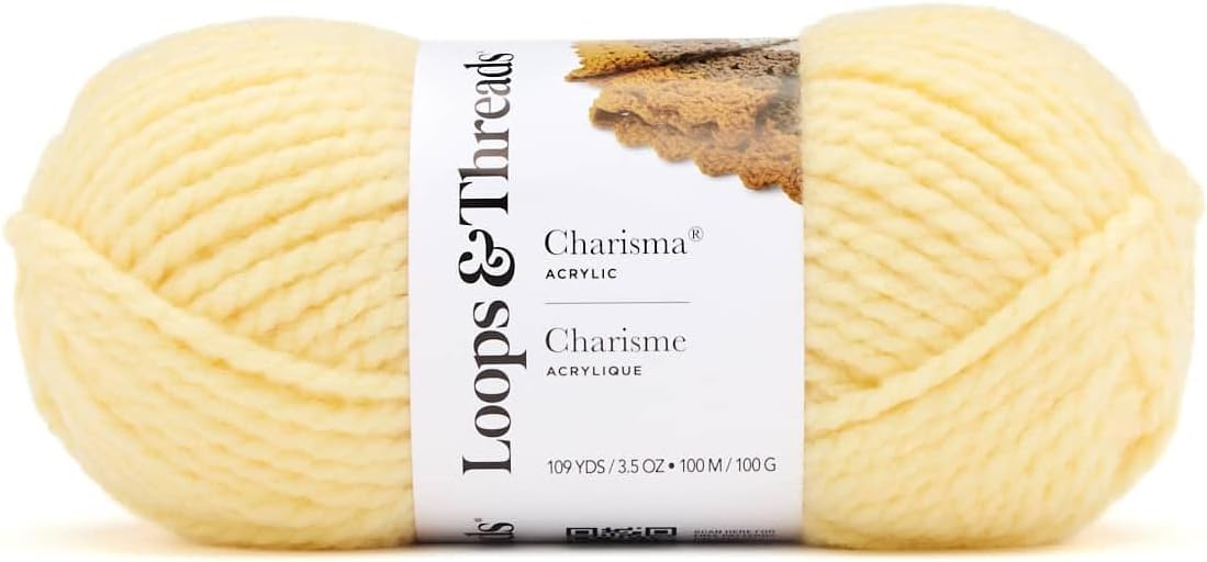 Loops & Threads Charisma Yarn - Multicolor Yarn for Knitting, Crochet, Weaving, Arts & Crafts - Light Yellow Sorbet, Bulk 6 Pack