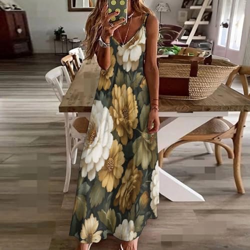 Robe décontracté grande taille verte à fleurs pour un été léger - 3