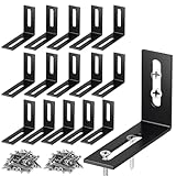 Zliger 16-Teiliges Eckwinkel-Set, L-Förmige 90-Grad-Winkel, Möbelverbinder, Schrankbefestigungsteile, zur Montage von Eckwinkeln, Möbeln, Tischen, Schränken, Stühlen und Bücherregalen (Schwarz)