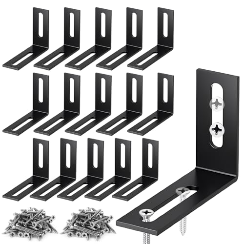Zliger 16-Teiliges Eckwinkel-Set, L-Förmige 90-Grad-Winkel, Möbelverbinder, Schrankbefestigungsteile, zur Montage von Eckwinkeln, Möbeln, Tischen, Schränken, Stühlen und Bücherregalen (Schwarz)