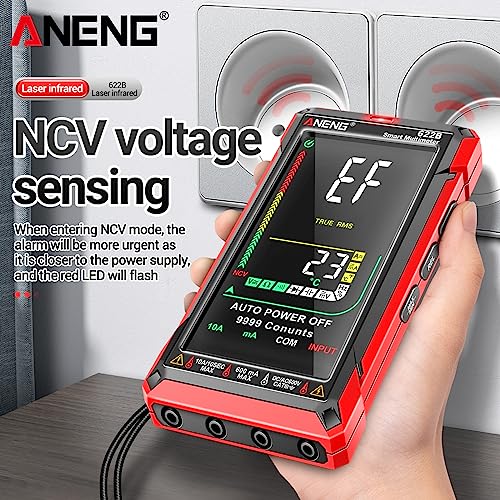 Image of Multimeters, Digital Multimeter Tester Smart Touch Auto-Ranging 9999 Counts Rechargeable -Burning Ohm Amp Voltmeter with DC /AC Current Voltage Resistance Capacitor Frequency Temperature