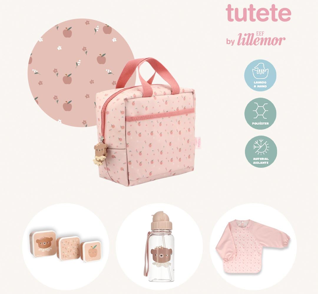 Tutete Zestaw śniadaniowy dla niemowląt | Pudełko na lunch zawierające 3 pudełka na lunch, izolowana torba, 100% wolna od BPA butelka dla dzieci + śliniak dla niemowląt od 6 miesięcy | Daisy Bear by