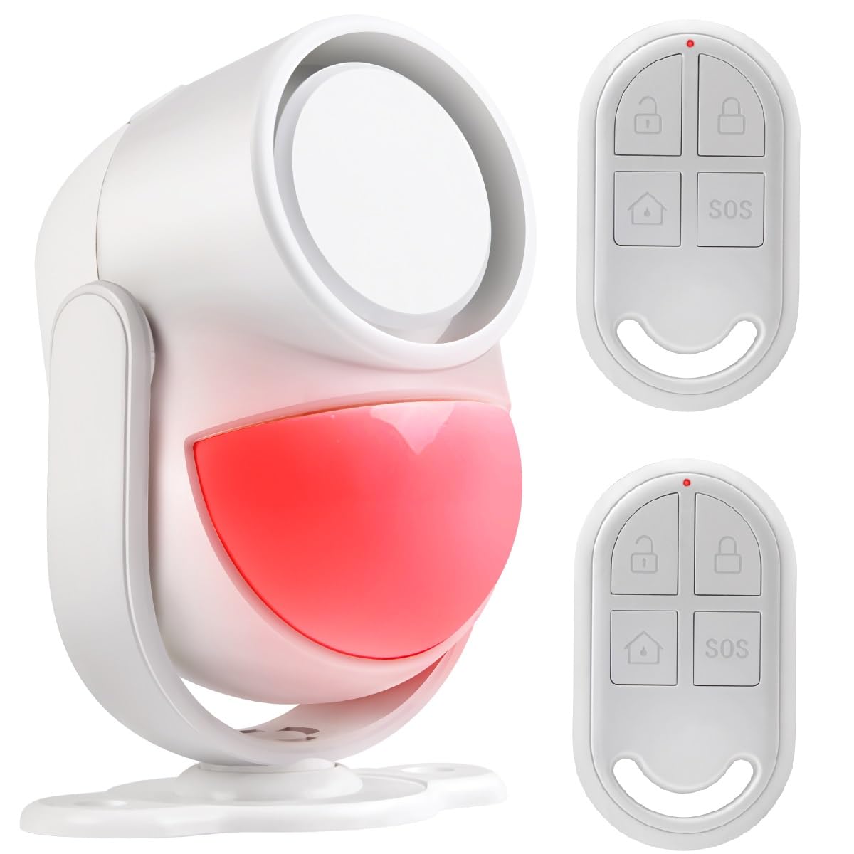 GALOOK Alarmas para Casa con 2 Control Remoto, Sensor de Movimiento con Alarma para Casa, Tienda, Oficina, Furgoneta, Garaje, Control Remoto Infrarrojo Sistema de Alarma Antirrobo, 125dB