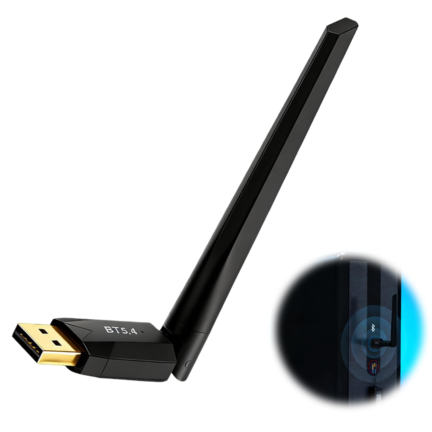 Clé USB Bluetooth 5.4 pour PC, Portée 150 Mètres, Compatible Windows 11/10/8.1, 7 Appareils