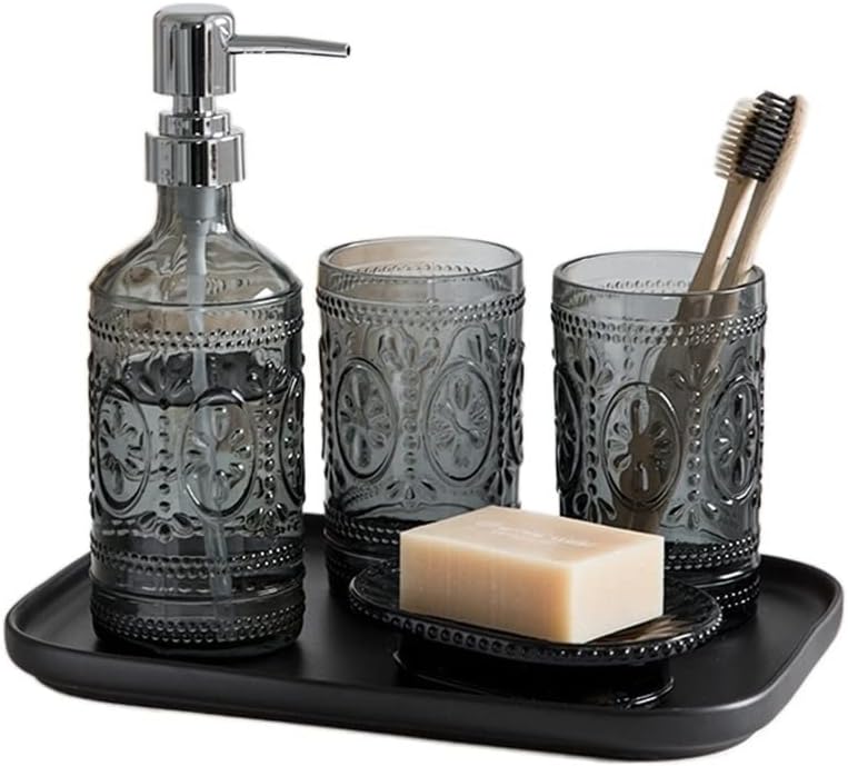Nordic Glass Wash Kit Bathroom Couple Mouthwash Cup Set Hotel Hand Soap Bottle Wedding Gift Home Accessory