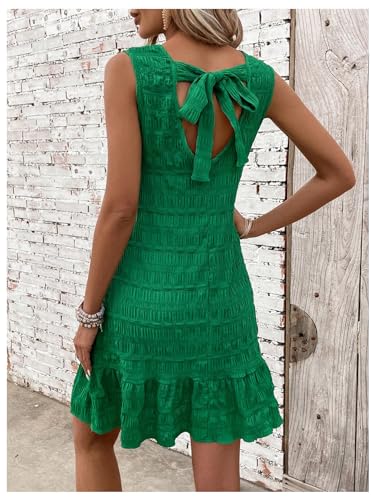 SOLY HUX Women's Tie Back Sleeveless Ruffle Hem Dress Summer Short Dresses3