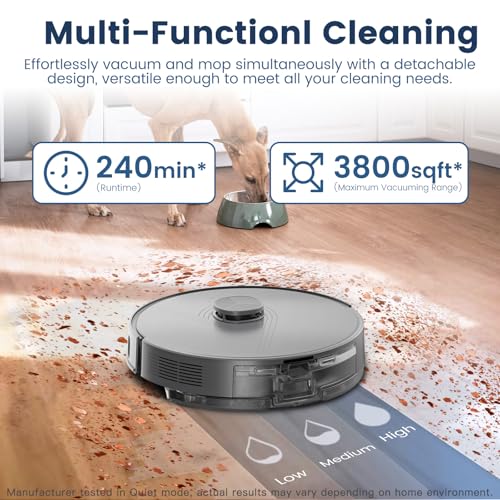 Image of FIXR Robot Vacuum and Mop with Self-Emptying, 75-Day Hands-Free Cleaning 12,000Pa Suction, T25-GR