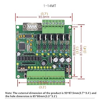 DIY PLC FX1N-14MT Industrial Control Board DC24V PLC Programmable Logic Controller Transistor Output 8 Point Input