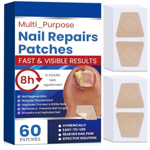 Fungal Nail Patches 60 Pcs,Upgraded Toe Nail Fungus Treatments,Nail Fungus Treatment Extra Strength,Toenail Fungus Treatment with Hydrogel for Overnight Repair Nail Fungus Patches
