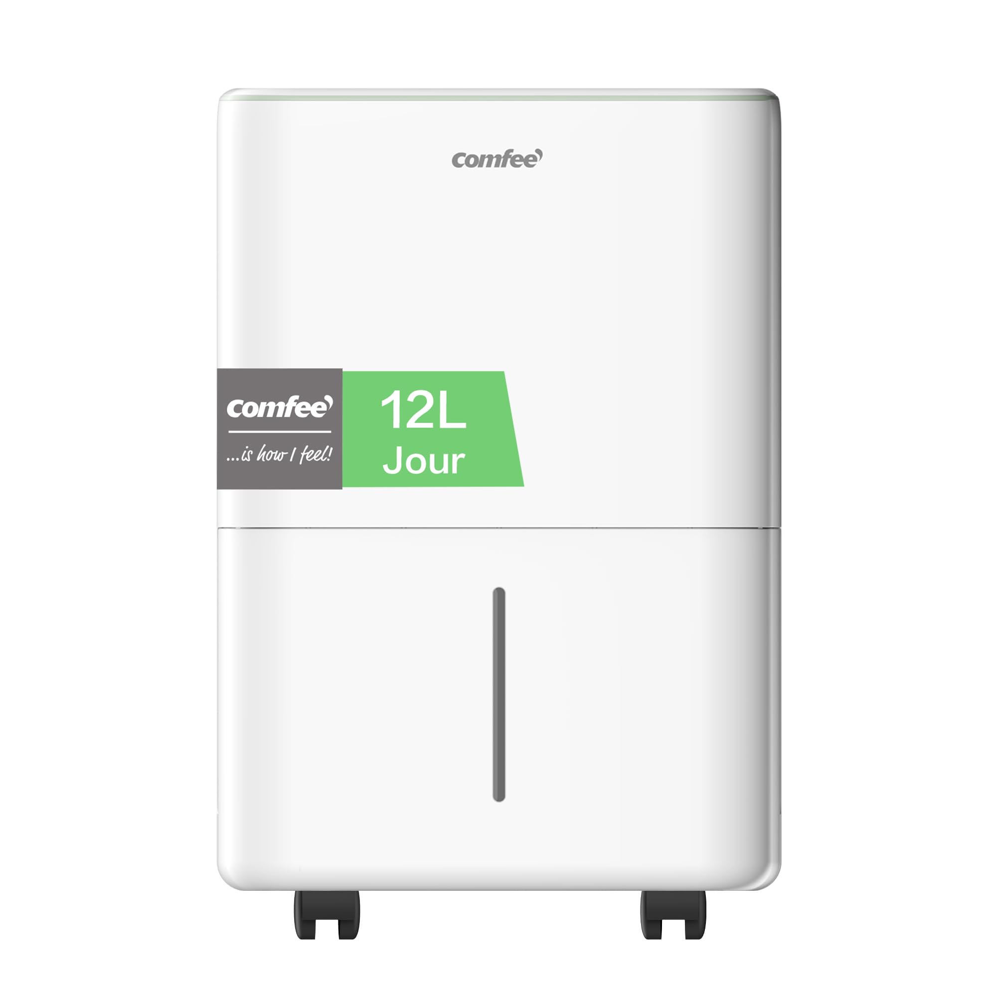 COMFEE' Déshumidificateur Compact, Absorbe jusqu'à 12L/jour, Mode silencieux, sécurité enfant, Minuterie 24H, Réservoir 2,5L, pour pièce de 20-35㎡, Aqua Dry 12