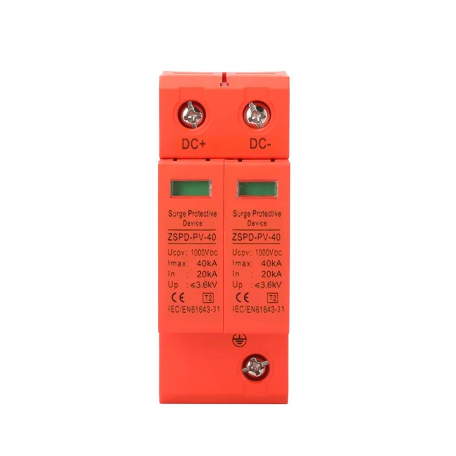 Type 2 Surge Protector 2P 20KA/40KA 500V AC Home Lightning Arrester SPD For Power Supply Protection(2P 40KA,DC600)