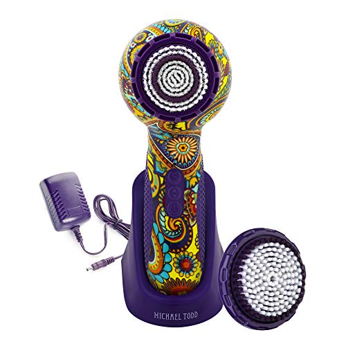 Michael Todd Beauty Soniclear Elite - Antimicrobial Facial Cleansing Brush System - 6-Speed Sonic Powered Exfoliating Face & Body Brush
