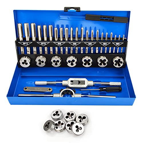 Tap and Die Set 32 Pieces Alloy Steel Metric Screw Threads Cutting Tool Set Taper Drill Threading Kit with Storage Case 7 Tap and Die Set 32 Pieces Alloy Steel Metric Screw Threads Cutting Tool Set Taper Drill Threading Kit with Storage Case - Image 7